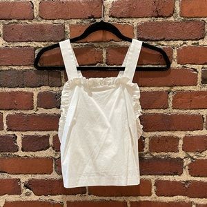Urban Outfitters White Ruffle Tank Top Size Small